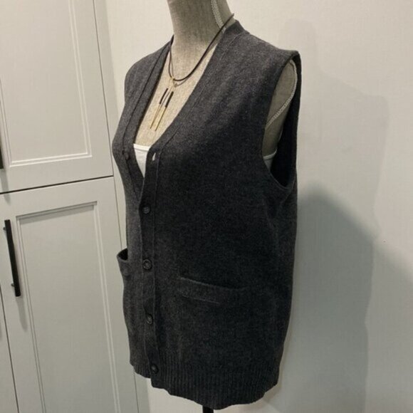 Banana Republic Merino Wool Vest small/medium fits Grey - Picture 8 of 14